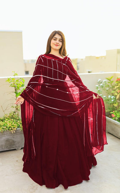 BEAUTIFUL EMBROIDERED SHIFFON MAXI