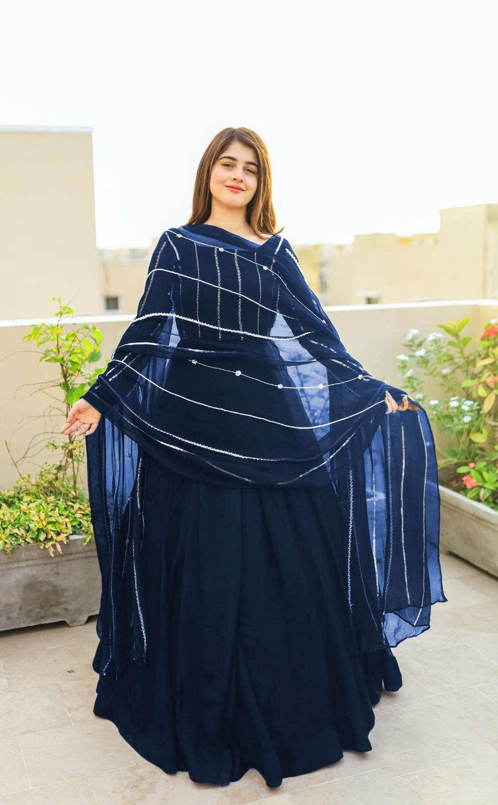 BEAUTIFUL EMBROIDERED SHIFFON MAXI