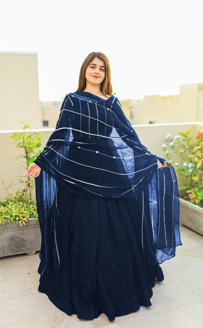 BEAUTIFUL EMBROIDERED SHIFFON MAXI