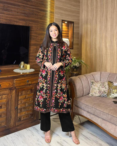 beautiful embroidered two piece with gown