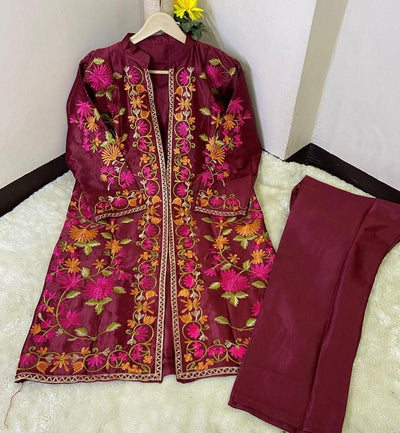 beautiful embroidered two piece with gown