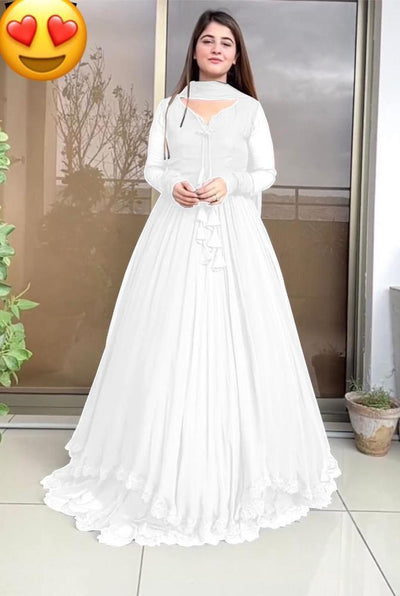 frill chiffon three piece maxi