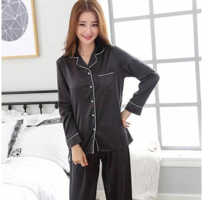 2 pcs stylish printed night silk suit
